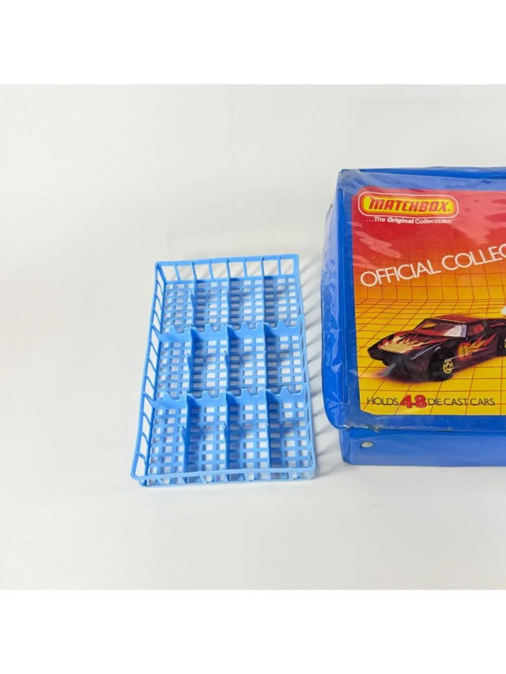 Vintage 1983 Empty Matchbox Official Collectors Car Carrier Case Blue w/2 Trays